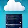 Server rack e simbolo cloud